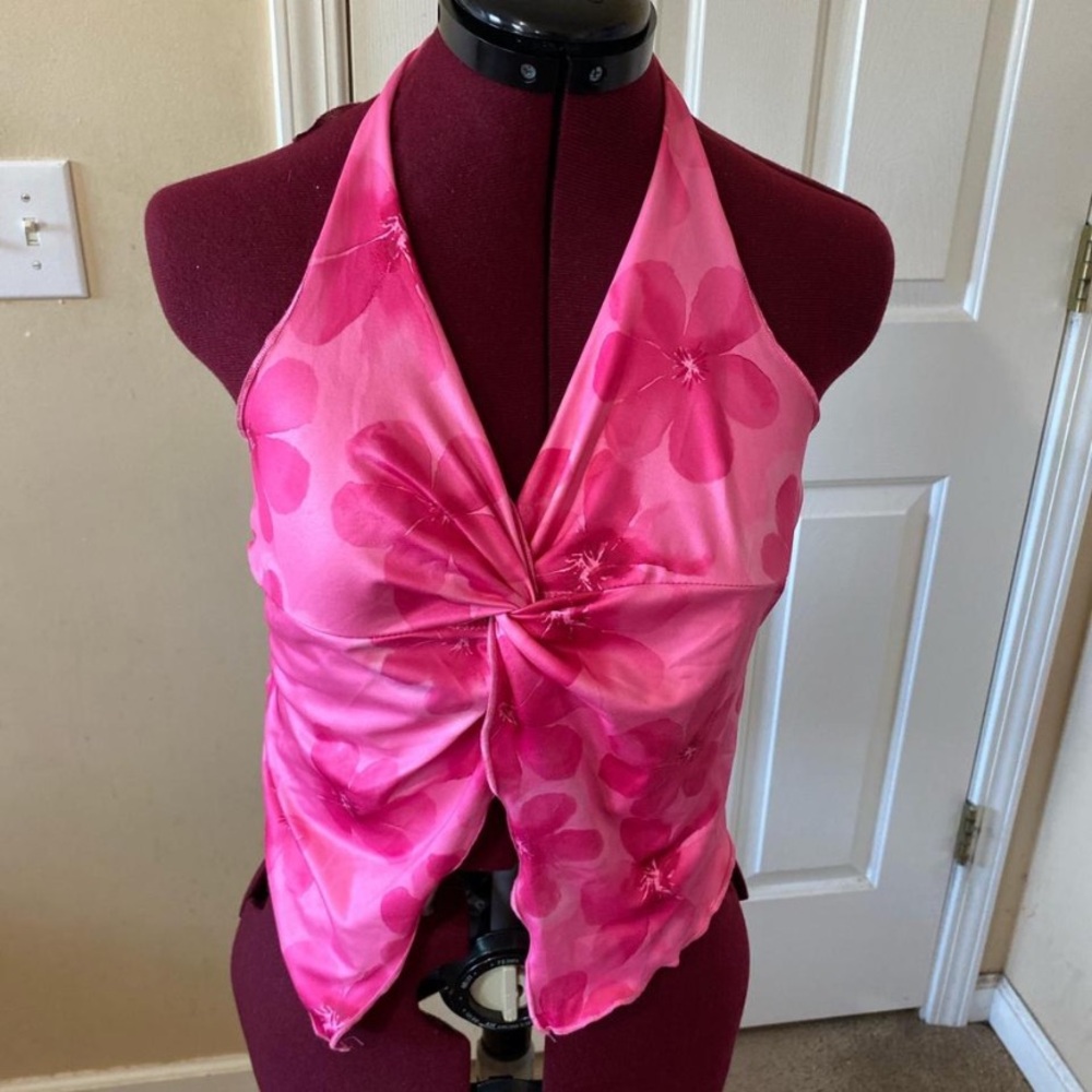 Pink Floral Halter Top